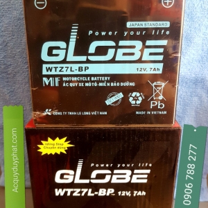 BÌNH ẮCQUY KHÔ GLOBE WTZ7L-BP (12V-7AH)